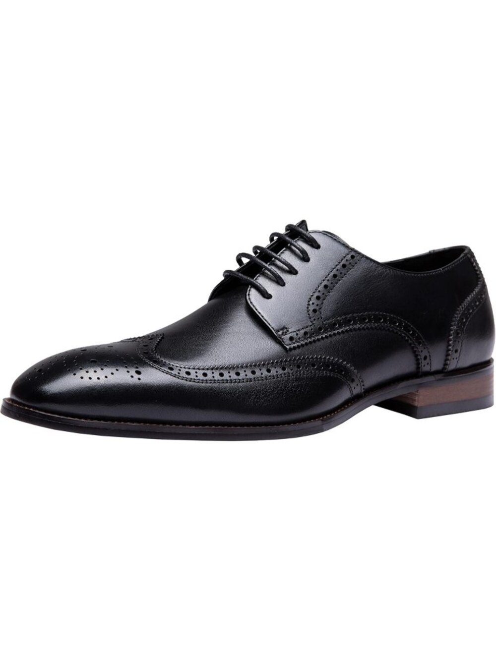 Men's Black Leather Retro Plain Formal Dress Oxford Derby Causal Shoes